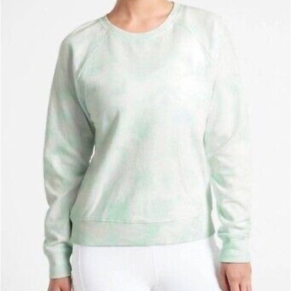 Athleta Sundown Tie Dye Crewneck Sweatshirt Pastel Mint Green - Picture 1 of 6
